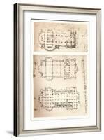 Two plans of churches, c1472-c1519 (1883)-Leonardo Da Vinci-Framed Giclee Print