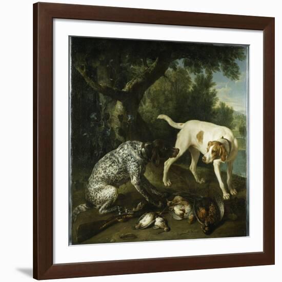 Two Pointers Belonging to the 3rd Earl of Burlington with Dead Game in a Landscape, 1713-Alexandre-Francois Desportes-Framed Giclee Print