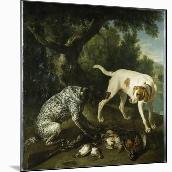 Two Pointers Belonging to the 3rd Earl of Burlington with Dead Game in a Landscape, 1713-Alexandre-Francois Desportes-Mounted Giclee Print