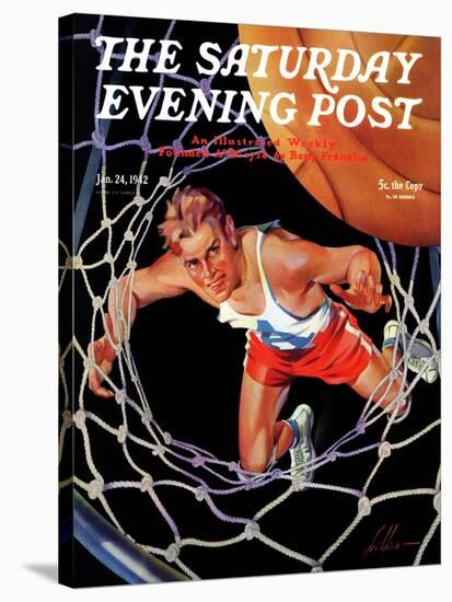 "Two Points," Saturday Evening Post Cover, January 24, 1942-Ski Weld-Stretched Canvas