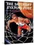 "Two Points," Saturday Evening Post Cover, January 24, 1942-Ski Weld-Stretched Canvas