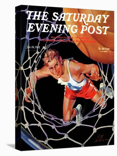 "Two Points," Saturday Evening Post Cover, January 24, 1942-Ski Weld-Stretched Canvas