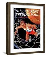 "Two Points," Saturday Evening Post Cover, January 24, 1942-Ski Weld-Framed Giclee Print