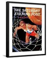 "Two Points," Saturday Evening Post Cover, January 24, 1942-Ski Weld-Framed Giclee Print