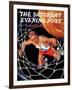 "Two Points," Saturday Evening Post Cover, January 24, 1942-Ski Weld-Framed Giclee Print