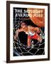 "Two Points," Saturday Evening Post Cover, January 24, 1942-Ski Weld-Framed Giclee Print