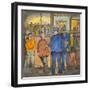 Two Police Officers Arresting Two Drunks on a Street of the Skid Road Area of Seattle-Ronald Ginther-Framed Giclee Print