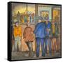 Two Police Officers Arresting Two Drunks on a Street of the Skid Road Area of Seattle-Ronald Ginther-Framed Stretched Canvas