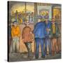 Two Police Officers Arresting Two Drunks on a Street of the Skid Road Area of Seattle-Ronald Ginther-Stretched Canvas