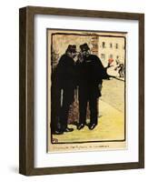 Two Policemen Hide from the Commissioner's Wife, from 'Crimes and Punishments'-Félix Vallotton-Framed Giclee Print