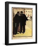 Two Policemen Hide from the Commissioner's Wife, from 'Crimes and Punishments'-Félix Vallotton-Framed Giclee Print