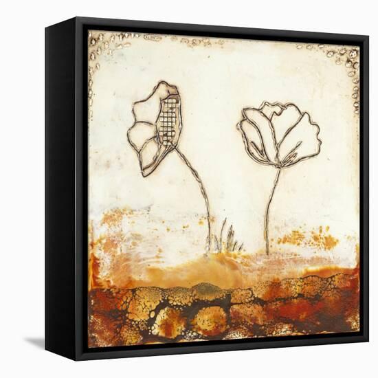 Two Poppies-Laura Van Horne-Framed Stretched Canvas