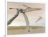 Two Pteranodons Flying over Small Islands-null-Framed Art Print