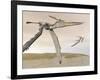 Two Pteranodons Flying over Small Islands-null-Framed Art Print