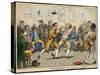 Two Pugilists Spar as a Gathering of Men Enjoy the Action-Isaac Cruikshank-Stretched Canvas