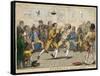 Two Pugilists Spar as a Gathering of Men Enjoy the Action-Isaac Cruikshank-Framed Stretched Canvas