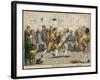 Two Pugilists Spar as a Gathering of Men Enjoy the Action-Isaac Cruikshank-Framed Art Print