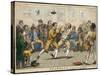 Two Pugilists Spar as a Gathering of Men Enjoy the Action-Isaac Cruikshank-Stretched Canvas