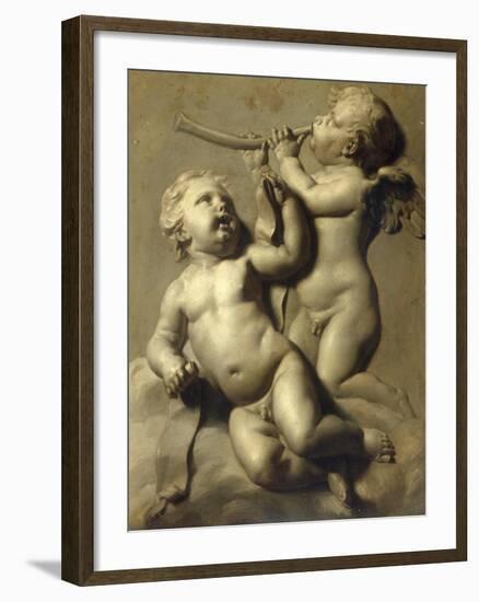 Two Putti Making Music-Marten Jozef Geeraerts-Framed Giclee Print