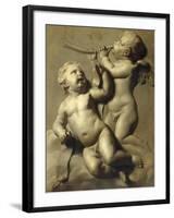 Two Putti Making Music-Marten Jozef Geeraerts-Framed Giclee Print