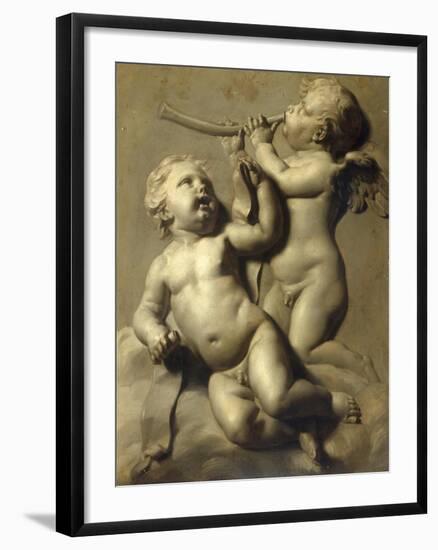 Two Putti Making Music-Marten Jozef Geeraerts-Framed Giclee Print