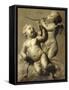 Two Putti Making Music-Marten Jozef Geeraerts-Framed Stretched Canvas