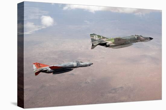 Two Qf-4E Phantom Ii Drones in Formation over the New Mexico Desert-null-Stretched Canvas