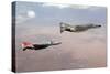 Two Qf-4E Phantom Ii Drones in Formation over the New Mexico Desert-null-Stretched Canvas