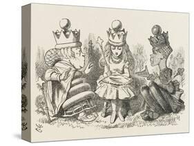Two Queens Alice with the Two Queens-John Tenniel-Stretched Canvas