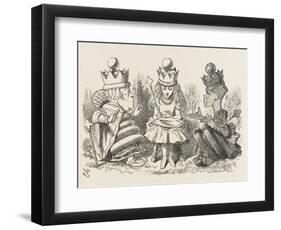 Two Queens Alice with the Two Queens-John Tenniel-Framed Photographic Print