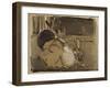 Two Rabbits, One Eating Carrots-Joseph Crawhall-Framed Giclee Print