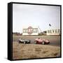 Two Racing Cars Taking a Bend, Dutch Grand Prix, Zandvoort, Holland, 1959-null-Framed Stretched Canvas