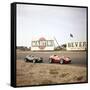 Two Racing Cars Taking a Bend, Dutch Grand Prix, Zandvoort, Holland, 1959-null-Framed Stretched Canvas