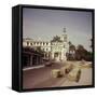 Two Racing Cars Taking a Bend, Monaco Grand Prix, Monte Carlo, 1959-null-Framed Stretched Canvas