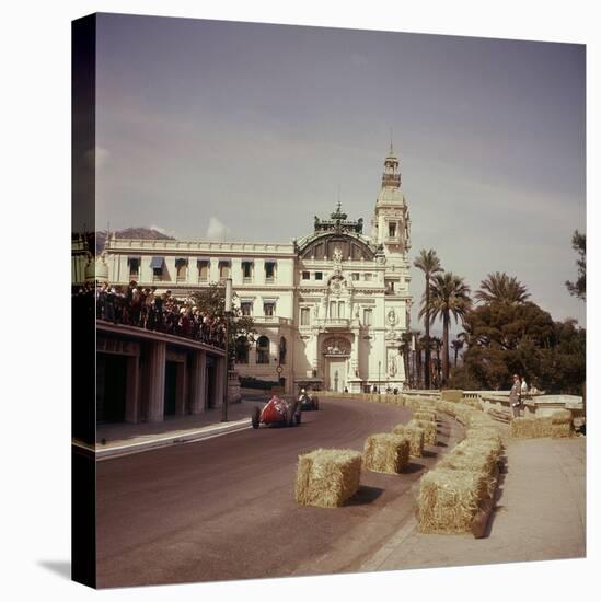 Two Racing Cars Taking a Bend, Monaco Grand Prix, Monte Carlo, 1959-null-Stretched Canvas