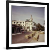 Two Racing Cars Taking a Bend, Monaco Grand Prix, Monte Carlo, 1959-null-Framed Photographic Print