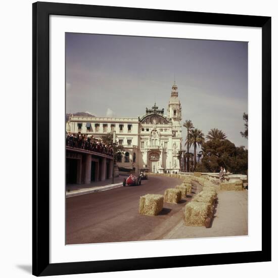 Two Racing Cars Taking a Bend, Monaco Grand Prix, Monte Carlo, 1959-null-Framed Photographic Print