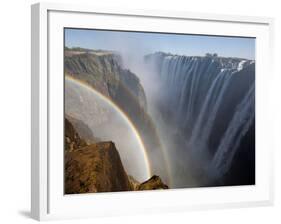 Two Rainbows Rest in Between Zimbabwe and Zambia Seen from the Zambian Side of Victoria Falls.-Karine Aigner-Framed Photographic Print
