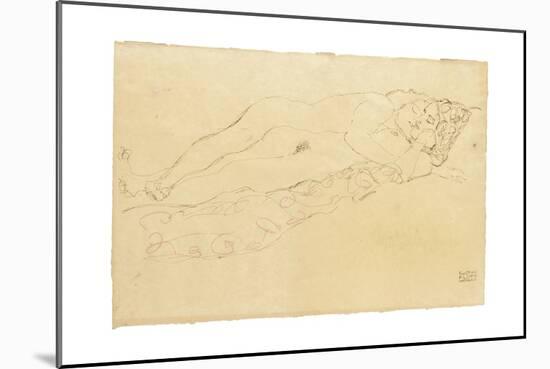 Two Reclining Nudes, c.1913-Gustav Klimt-Mounted Giclee Print