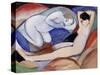 Two Reclining Nudes; Zwei Liegende Akte, 1912-Franz Marc-Stretched Canvas