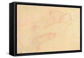 Two Reclining Women-Gustav Klimt-Framed Stretched Canvas