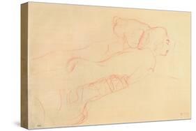 Two Reclining Women-Gustav Klimt-Stretched Canvas