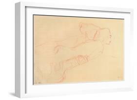 Two Reclining Women-Gustav Klimt-Framed Giclee Print