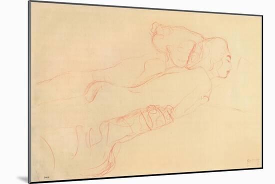 Two Reclining Women-Gustav Klimt-Mounted Giclee Print