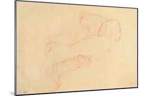 Two Reclining Women-Gustav Klimt-Mounted Giclee Print