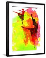 Two Red Ballerinas Watercolor-Irina March-Framed Art Print