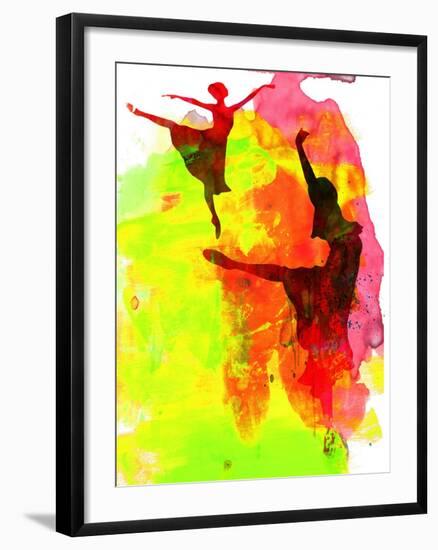 Two Red Ballerinas Watercolor-Irina March-Framed Art Print