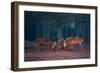 Two Red Deer Stags Battle Early One Morning in Richmond Park-Alex Saberi-Framed Photographic Print