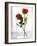 Two Red Roses in a Glass Vase-Michael Paul-Framed Photographic Print