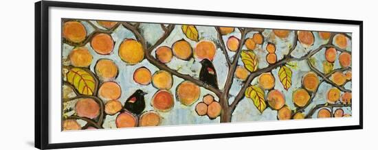 Two Red Winged Blackbirds Sitting in a Tree-Blenda Tyvoll-Framed Premium Giclee Print